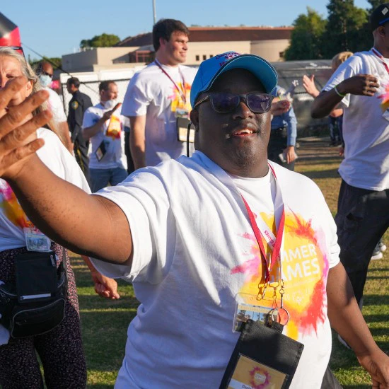 athlete giving high five image